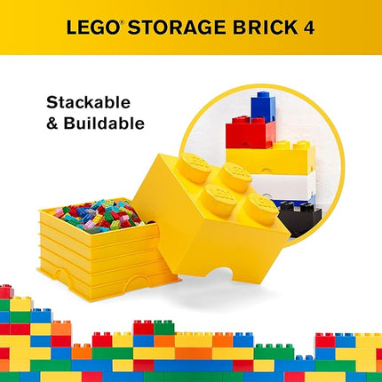 Room Copenhagen LEGO Storage Brick Drawer 4, 9-3/4 x 9-3/4 x 7-1/8 Inches, Bright Yellow (4003)