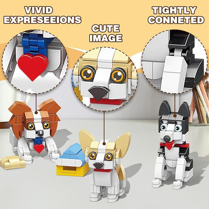 Matador Mini Dog Building Blocks Set, Micro Bricks Animals Building Toys, Party Favors Pet Toys Gifts for Kids