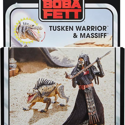 Star Wars The Vintage Collection, Tusken Warrior & Massiff, Pack of 2 9.5 cm Figures, The Book of Boba Fett