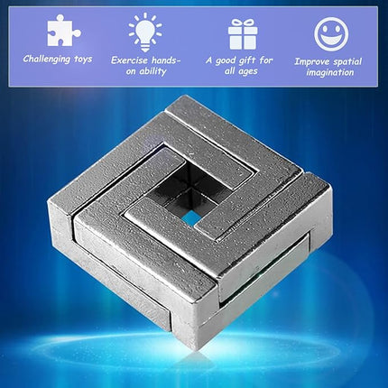 FantasyDay 4 Pcs Brain Teaser Puzzle,Metal Puzzle, Unlock Interlock IQ Test Game, Magic Trick Toy Gift for Kids and Adults