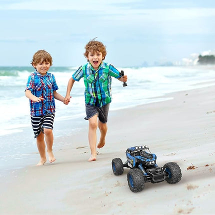 CROBOLL 1:12 Large Remote Control car for Boys Kids with Lifting Function,4WD RC Cars Electric Monster Truck Toy Gifts 4X4 Off-Road RC Rock Crawler 2.4GHz RC Truck with 2 Batteries(Blue)