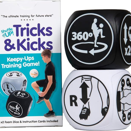 Shuffle Up Tricks & Kicks Soccer Dice Game - Soccer Challenging Skills Training Dice, Outdoor & Indoor Soccer Games for Kids, Kick Ups Training Dice, Soccer Gifts for Boys & Girls | (2 Dices)