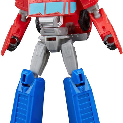 Transformers EarthSpark Optimus Prime Battle Trailer Playset with Action Figure, Lights and Sounds, Electronic Truck Toys for Kids 6 and Up