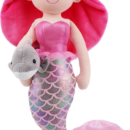June Garden Atlantic Wonders Series - Mermaid Princess Thalassa Seabreeze - 16" Soft Plush Stuffed Mermaid Doll Gift for Toddler Girls