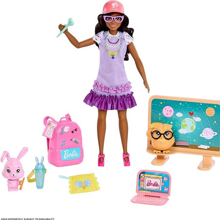 Barbie My First Barbie Accessories, Story Starter School Pack with Chalkboard & Classroom Pets, Sized to Dolls in 13.5-inch Scale