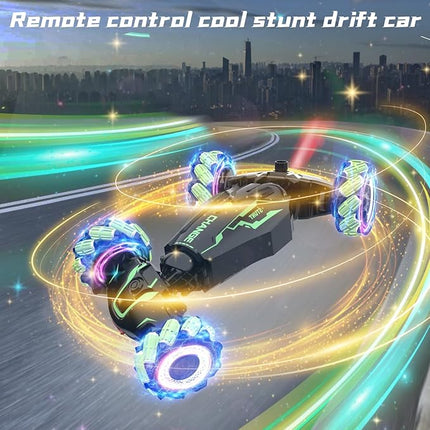 Gesture Sensing RC Stunt Car - 2.4GHz 4WD Drift Hand Remote Controlled Twist Stunts Cars Offroad 360° Rotation, Lights & Music, Birthday Gift for Boys & Girls Ages 6-12