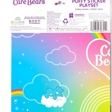 Care Bears Puffy Sticker Playset - Over 75 Reusable Stickers & 2 Play Scenes, Fun Activities, Travel Toys for Kids Ages 4-8