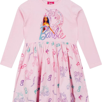 Barbie Dress | Short Sleeve Girls Unicorn Dress | Skater Dress for Girls