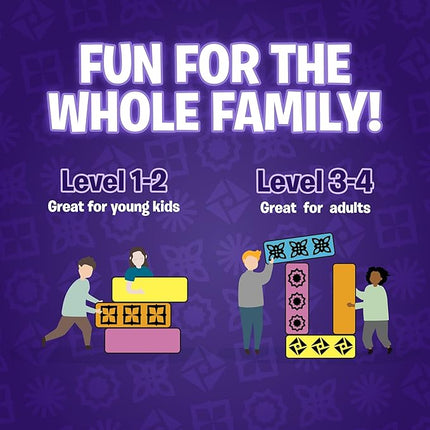 Blockwork by Uzzle Games - Fast-Paced Family Board Game - Multiple Difficulty Levels - Enjoyable and Challenging Puzzle Game – 2 to 4 Players – A Complete Family Night Fun Package - for Ages 4+