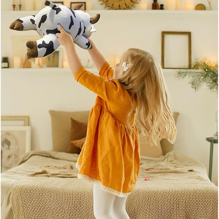 Cow Plush Pillow – 33.4 Inch Cow Stuffed Animal - Birthday Christmas Valentine’s Day Gift for Kids Adults Boys Girls