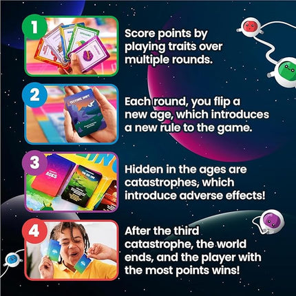 Doomlings - A Delightful Card Game for The End of The World - Best New Strategy Card Game for Kids, Adults & Teens | 2-6 Players | Perfect for Families and Travel | Easy to Learn (Deluxe Edition)