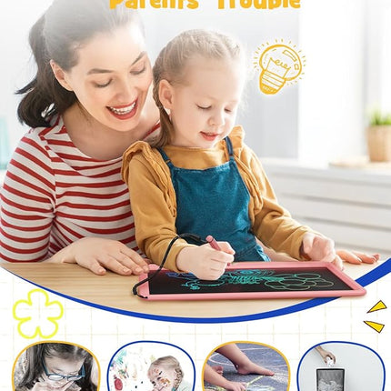 TEKFUN Easter Gifts for Kids, 16inch LCD Writing Tablet Drawing Board, Teen Girl Boy Gifts Age 10 and Up, Birthday Gifts for All Age Groups, Erasable Writing Tablet for Business Meeting (Pink)