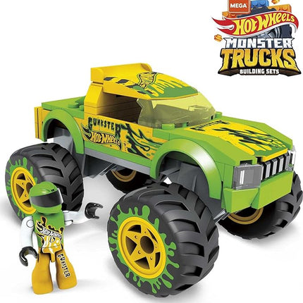 MEGA Hot Wheels Gunkster Monster Truck Building Set Toy Car with Micro Figure Driver, 69 Pieces, Gift Set for Boys and Girls Ages 5 and Up