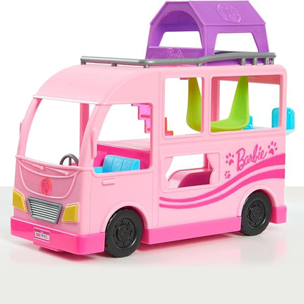 Barbie Pet Camper Playset with Pair of 1.5-inch Pet Figures, 11-pieces, Toy Figures and Playset, Kids Toys for Ages 3 Up by Just Play