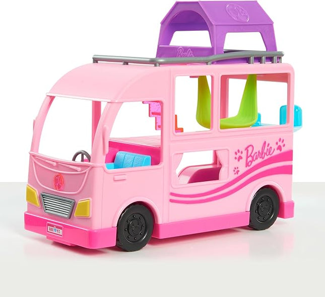 Barbie Pet Camper Playset with Pair of 1.5-inch Pet Figures, 11-pieces, Toy Figures and Playset, Kids Toys for Ages 3 Up by Just Play