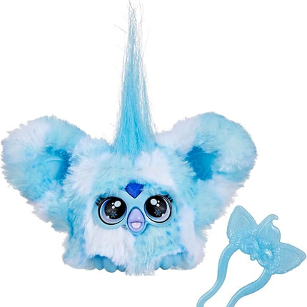 Furby Furblets SNO-Way Holiday Edition Mini Friend, 45+ Sounds, Holiday Music, Speaks Only Furbish, Electronic Plush Toys for Girls & Boys, Interactive Pets, Blue & White, 6+