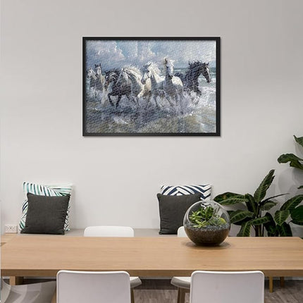 Jigsaw Puzzle 1000 Piece for Adults - Galloping Horses in Water, Dynamic Splash Art, Premium Adult Puzzles 1000 Pieces, Coolest Adult Puzzles (27.5x19.7 in)