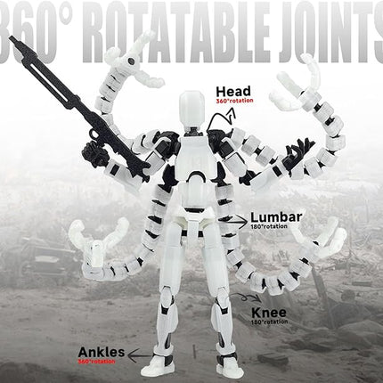 Already Assembled T13 Action Figure Accessories,T13 Multi-Jointed Movable,for Collectors Desktop Decorations t-13 Movability 3D Printed Toys (Luminous, 5.5inch)