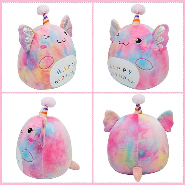 Axolotl Plush Toy 12 Inch Cute Unicorn Axolotl Birthday Stuffed Animal Soft Axolotl Plushies Pillow Multicolour Doll Gifts for Kid Toddlers Home Room Decoration (Axolotl Plush)