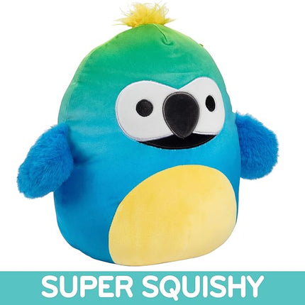 Squishmallow 10" Baptise the Macaw Plush - Official Jazwares - Soft, Cuddly, Colorful Bird Stuffed Animal, Perfect for Kids, Collectors & Gifts, Cozy Hug Pillow, Cute Tropical Parrot Toy for All Ages