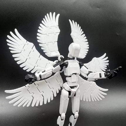 T13 Action Figure Set, 3D Printed Multi-Jointed Movable Robot Dummy Set Lucky 13 Action Figure Articulated, for Collectors Desktop Decorations (White)