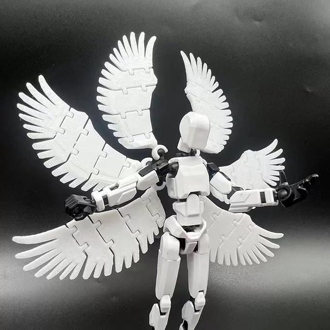 T13 Action Figure Set, 3D Printed Multi-Jointed Movable Robot Dummy Set Lucky 13 Action Figure Articulated, for Collectors Desktop Decorations (White)