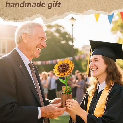 3D Flower Wooden Puzzles for Adults-Sunflower, Wooden Flowers Model Kit Set DIY Crafts to Build, Mother's Day/Botanical Collection/Ideal Creative Gift Ideas/Housewarming