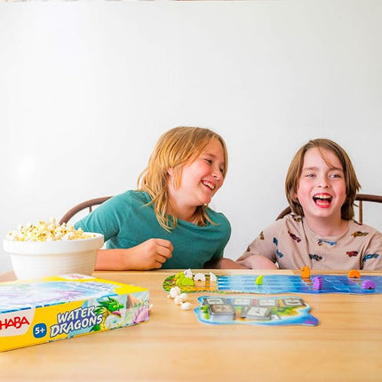 HABA Water Dragons: Kids Board Game and Fast-Paced Dice Game with Wooden Components for Ages 5 and up, Made in Germany