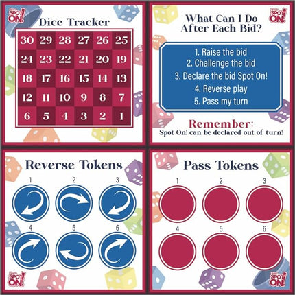 That's Spot On! Best Bluffing Strategy Game - Board, 6 Cups, 12 Tokens, 30 Dice – 2 to 6 Players, Ages 12+, Family Fun or Game Nights with Friends