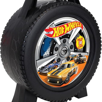 Mattel: Hot Wheels 30 Car Case - Wheel-Shaped Organizer, Storage Accessory, Holds 1:64 Scale Die-Cast Toy Vehicles, Play-Display, Officially Licensed Amazon Exclusive