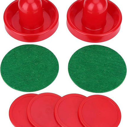 Table Air Hockey Red Pushers and Pucks Set, Plastic Air Hockey Goalies Pushers Pucks Set for Standard Air Hockey Tables