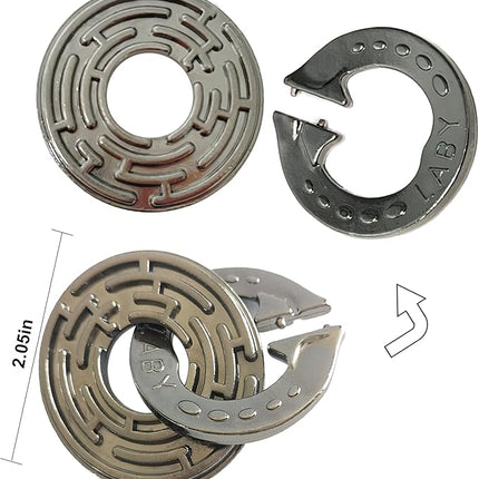 Metal Brain Teasers Puzzles 3PCS Unlock Interlocking Puzzles IQ Logic Test Disentanglement Educational Toy for Kids Adults