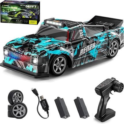 RC Drift Car, 1:16 Scale Remote Control Vehicle for Drift and Race, 2.4GHz 4WD High Speed 20+KM/H Racing Car with LED Lights, Hobby RC Cars Toy Gifts for Teen Adults