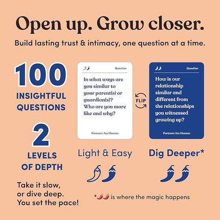 Partners are Human | 140 Conversation Cards to Help Deepen Romantic Relationships | Card Game for Bonding & Communication | Therapy for Adults