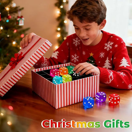 Winzwon 50 Pieces Dice Set, 14mm Bulk 6 Sided Colored Game Dices for Board Games, Rolling, Group Event, Math Learning, Classroom Teaching