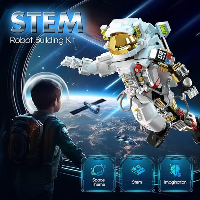 Space Astronaut Building Blocks Set for Adults and Kids, STEM Space Exploration Toy, Astronaut Model, Creative Spaceman Construction Kit, Ideal Christmas and Birthday Gift for Boys and Girls-652pcs