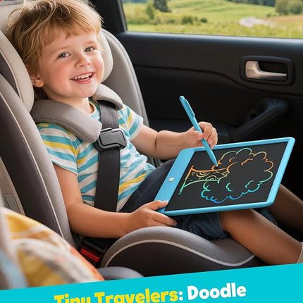 TEKFUN LCD Writing Tablet for Kids Boys Toys, 12 Inch Erasable Doodle Board Colorful Doodle Pad, Mess Free Coloring Board Games Toys Gifts for Toddlers Boys Adults (Blue)