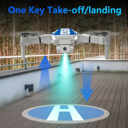 LE-IDEA Foldable Drone with Camera 1080P for Adults, IDEA12 Drones with Altitude Hold, Headless Mode, Optical Flow Positioning, Trajectory Flight, 3 Speed Modes, RC Quadcopter for Beginners (Blue)