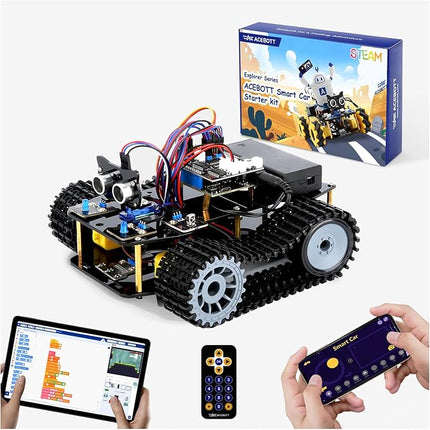 ACEBOTT Robot Kit, Robotics for Kids Ages 8-12, STEM Toys for Boys with Remote & App Control, Arduino & Scratch Compatible, Science Kits for Kids Age 8-12, Gift for Boys & Girls (Smart Robot Tank Car)