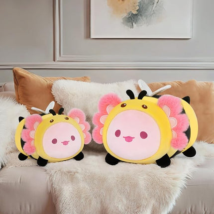 Mewaii Cute Axolotl Bee Plush Pillow, Kawaii Plushies Axolotl Stuffed Toy, Axolotl Plushies with Bee Outfit Costume, Soft Squishy Birthday Gifts for Kids & Teens (8 Inch)