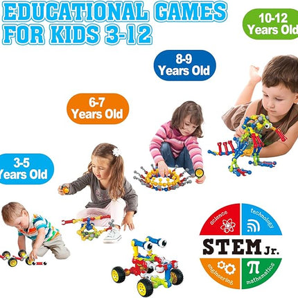 Building Toys,109 Piece STEM Toys for Kids Ages 3 4 5 6 7 8 9 10 11 12 Years Old Boys and Girls Christmas Birthday Gifts Children Building Blocks Creative and Educational Kids Toys Projects
