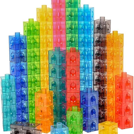 edxeducation Translucent Linking Cubes - Construction Toy for Early Math - Set of 100 - 0.8 Inch - Light Table Toy - Elementary + Preschool Learning