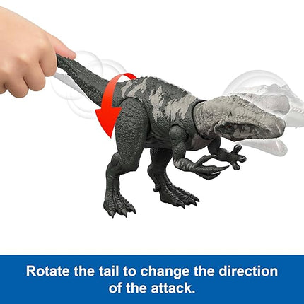Mattel Jurassic World Rebirth Gigantic Thrashers Dinosaur Figure, Chilantalsaurus Large Species Toy, 2 Rampage Attacks, Digital Play
