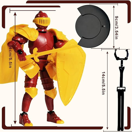 T13 Medieval Knight Action Figure Articulated Titan 13 Multi-Jointed Movable Dummy Robot Desktop Table Decoration