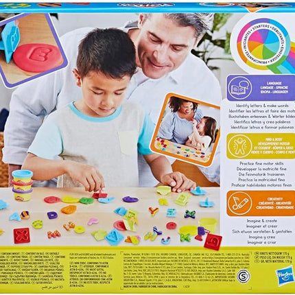 Play-Doh Fundamentals Letters with 26 Letter Stamper Tools, 6 Cans of Assort. Colors, Back to School Classroom Supplies, Kids Arts & Crafts, Preschool Toys, Ages 3+