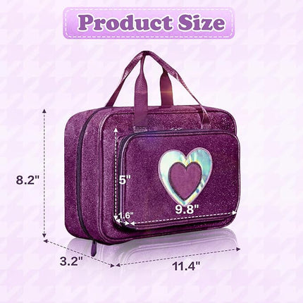 Carrying Case Compatible with Barbie Dolls 12-Inch, Storage Organizer with Handle Holds up to 6 Dolls,Multiple Pockets for Accessories,Toy Storage Box, lavender,Bag Only (purple)
