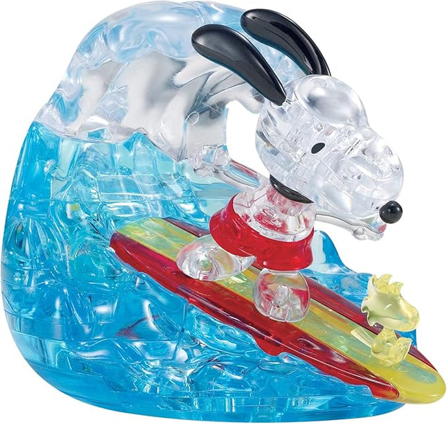 BePuzzled, Peanuts Snoopy Surf Original 3D Crystal Puzzle, Based on Characters from the Beloved Peanuts Comic Strip, Puzzlers Ages 12 and Up