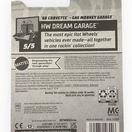 Hot Wheels '68 Corvette Gas Monkey Garage, HW Dream Garage 5/5 [gold] 139/250