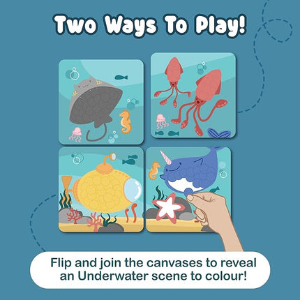 BINCA Dotties Dot Art Activity Kit, 750+ Stickers, Underwater Animals Mess-Free Activities, DIY Dot Sticker Art for Toddlers, Kids Travel Activities, Craft Kits & Gifts for Boys & Girls Ages 4,5,6,7