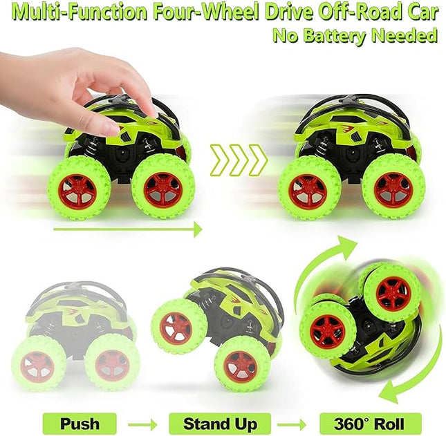 YINSHENG Car Toys for 2 3 4 5 Year Old Boys Gifts, Pull Back Cars Toys Monster Trucks for Toddler Age 2-6, 360°Rotating Cars Toys for 3-6 Year Old Boys Girls Kids Birthday Gifts